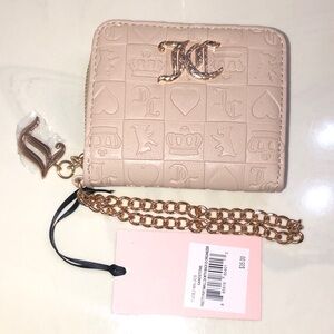 Juicy Couture Sandstone Pretty Pop Small ZA Wallet Back ID Organizer NWT